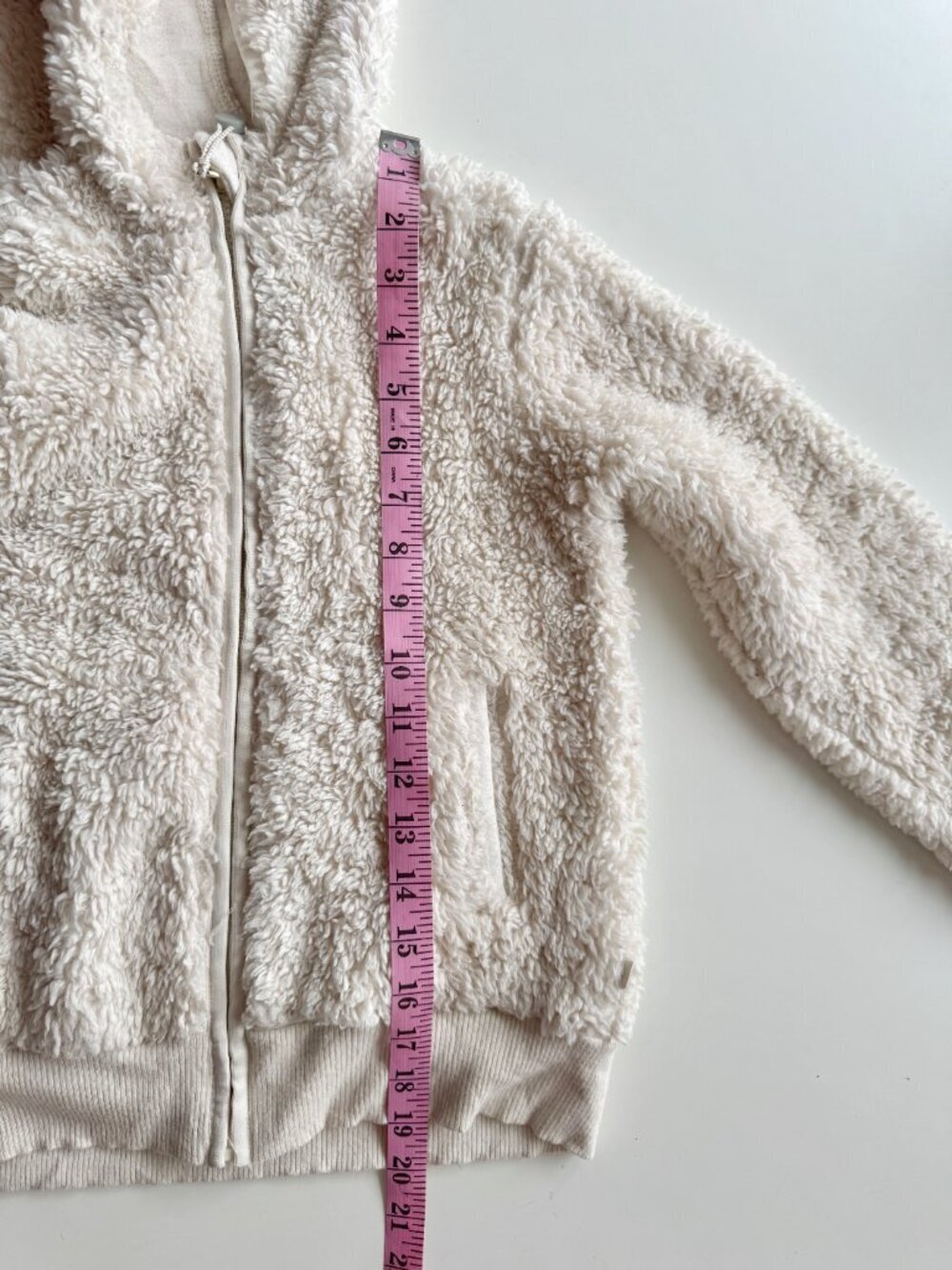 Girls' ATHLETA GIRL So Snug Ivory Sherpa Fleece Full Zip Hoodie, Size S/7 - Picture 14 of 14